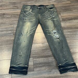 Purple Brand Distressed Paint Splatter Jeans – Streetwear Denim